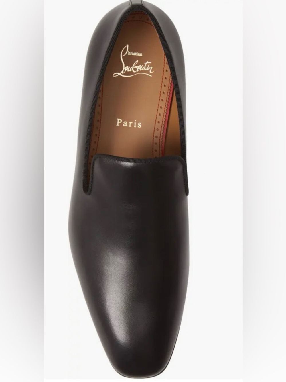 Christian Louboutin Men's Black Leather Slip-On Loafer - Classic Parisian Style